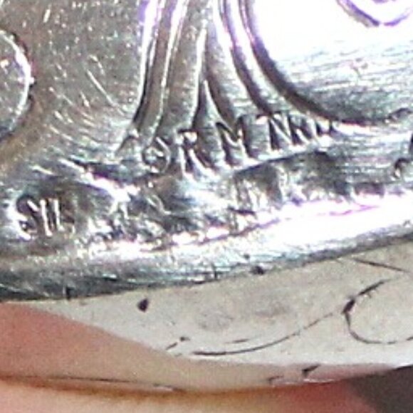 Vintage Sterling Silver Puffed Heart Floral Etched Pendant 12 Grams RM Trush - Picture 4 of 5